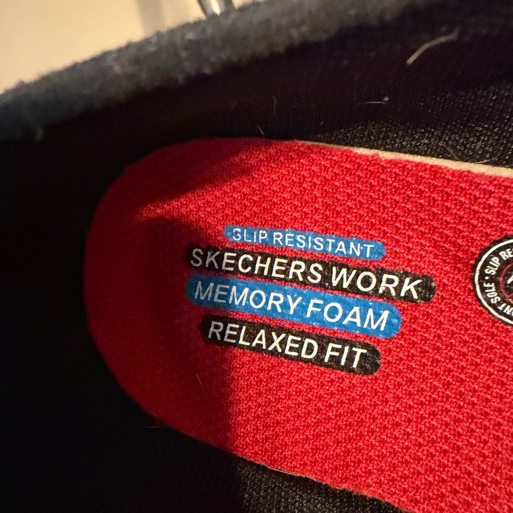 Skechers Work Black Slip Resistant Shoes Memory Foam Relaxed Fit - Picture 16 of 16